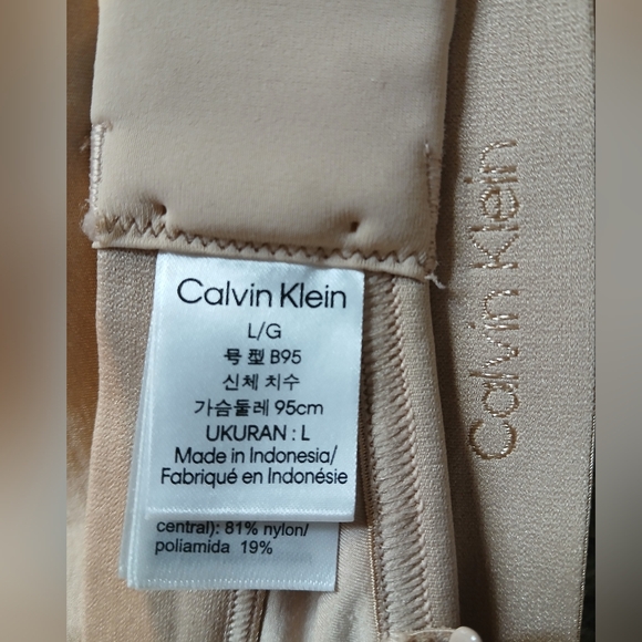Calvin Klein Lot X 2 Soft Cup Lightly Lined Wireless Beige Bralette Set Sz Large - Picture 4 of 7